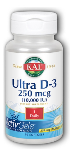 Ultra D-3 10.000 Iu 90 Cápsulas Gelatinosas Da Kal