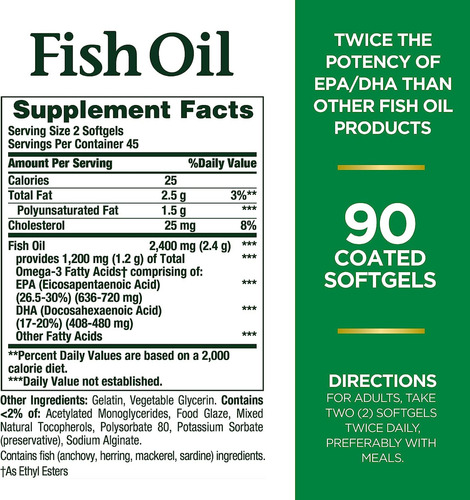 Ômega 3 - Nature"s Bounty - Fish Oil - 90 unidades - Imagem 2