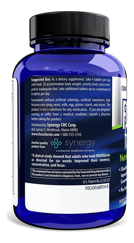 Suplemento Focus Factor Para O Cérebro - 180 Comprimidos - Imagem 6