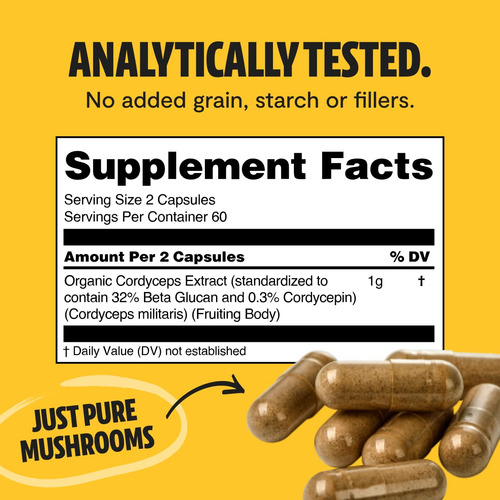 Suplementos Freshcap Cordyceps Mushroom 120 Cápsulas - Imagem 4