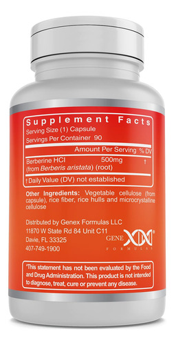 Suplemento Genex Berberine Hcl 500mg Ampk Activator 60 Cápsu - Imagem 5