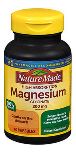 Magnesium Glycinate 200 Mg 60 Caps By Nature Made