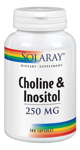 Colina E Inositol 250 Mg 100 Cápsulas Da Solaray