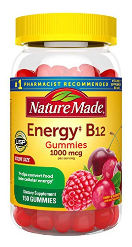 Suplemento Nature Made Energy B12 1000mcg 150 Gomas