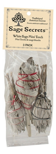 Pacotes White Sage Torch Mini 3 Da Sage Secrets