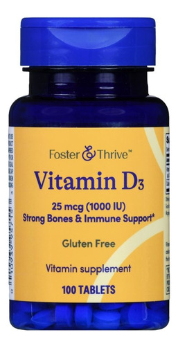 Vitamin D3 25 Mcg 100 Tabs By Foster And Thrive