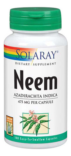 Neem 475 Mg 100 Cápsulas Da Solaray