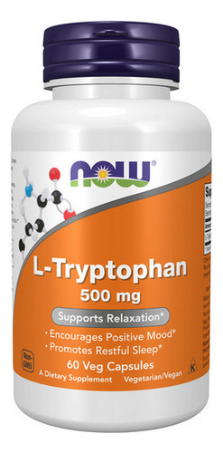 L-triptofano 500 Mg 60 Cápsulas Da Now Foods