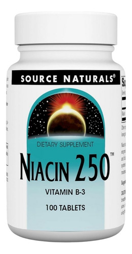 Niacin 250 Mg Timed Release, 100 Tabs By Source Naturals