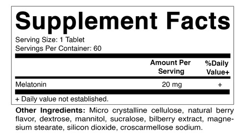 Suplemento Vitamínico De Melatonina Em Comprimidos De 20 Mg - Imagem 3
