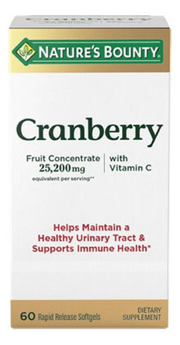 Cranberry Natural De Força Tripla 60 Cápsulas Da Nature's Bo