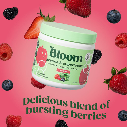 Suplemento Bloom Nutrition Super Greens Em Pó Smoothie & Ju - Imagem 2