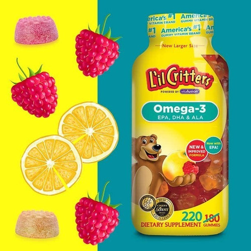 Ômega 3 Infantil Lil Critters 220 Gominha Importado - Imagem 7