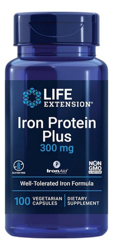 Iron Protein Plus 300 Mg 100 Vcaps Da Life Extension