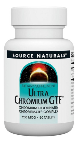 Ultra Chromium Gtf 200 Mcg 60 Tabs By Source Naturals