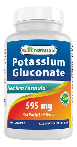Gluconato De Potássio 595 Mg 250 Comprimidos Da Best Natural