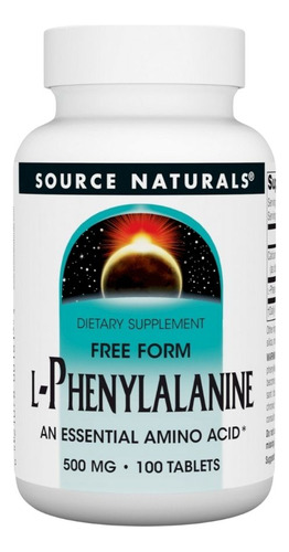 L-phenylalanine 500 Mg 100 Tabs By Source Naturals