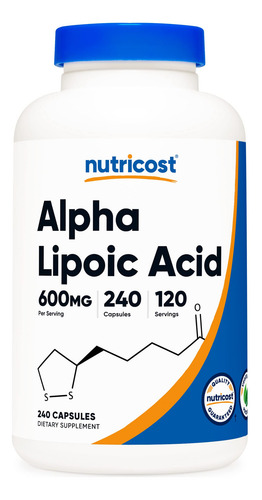 Ácido Alfa Lipóico Nutricost 600mg 240 Cápsulas