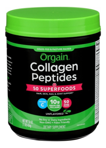 Peptídeos De Colágeno 50 Superalimentos 16 Onças Da Orgain