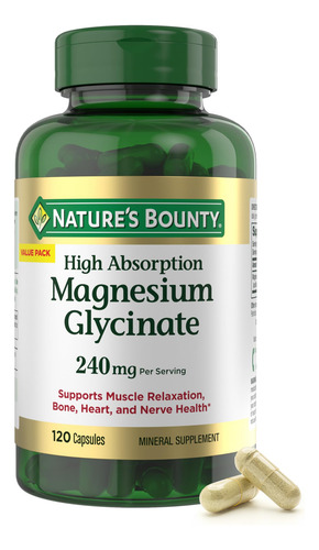 Suplemento De Glicina De Magnésio De Alta Absorção Nature"s