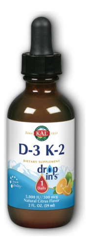 Emulsão Cítrica D3 K2 Dropins, 2 Onças, Da Kal