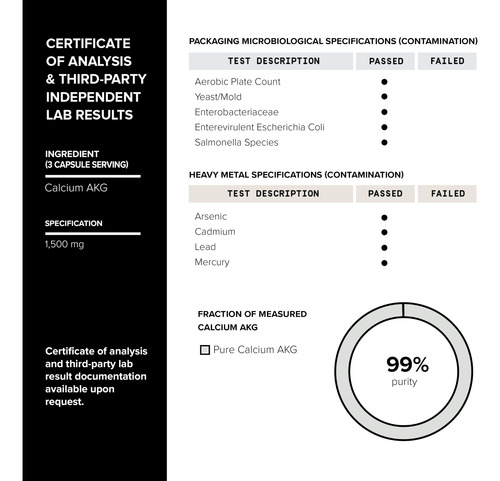 Suplemento De Cálcio De Pureza Ultra-alta Toniiq 1800mg Akg - Imagem 6