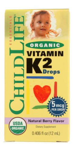 Baga Natural Orgânica De Vitamina K2 12 Ml Da Child Life Ess