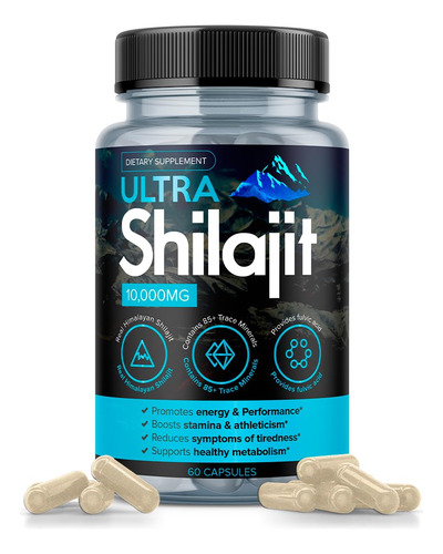 Suplemento Aura Vitamins Ultra Shilajit 10.000 Mg 60 Cápsula