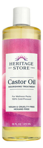 Óleo De Rícino Prensado A Frio 16 Fl Oz Pela Heritage Store