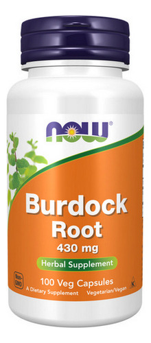 Raiz De Bardana 430 Mg 100 Cápsulas | By Now Foods