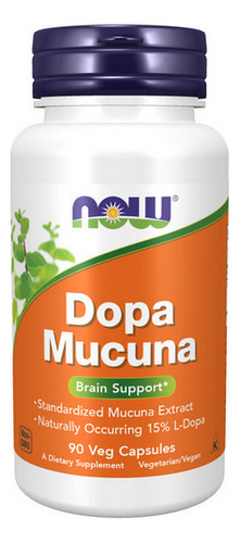 Dopa Mucuna 90 Cápsulas Vegetarianas Da Now Foods