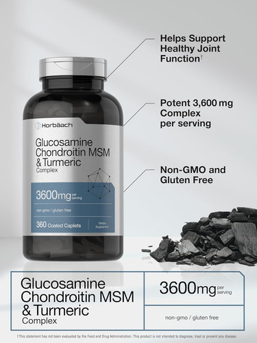 Horbäach Glucosamina Condroitina Msm 3600mg 360 Cápsulas - Imagem 3