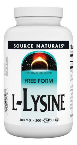 L-lysine 500 Mg 200 Caps By Source Naturals
