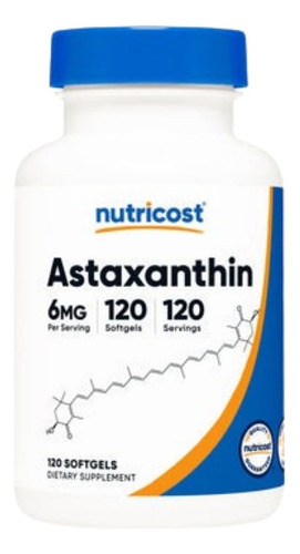 Cápsulas Gelatinosas De Astaxantina De 6 Mg E 120 Unidades D