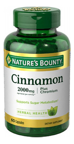 Canela De Alta Potência Es Bounty E Cromo 2000 Mg 60 Cápsula