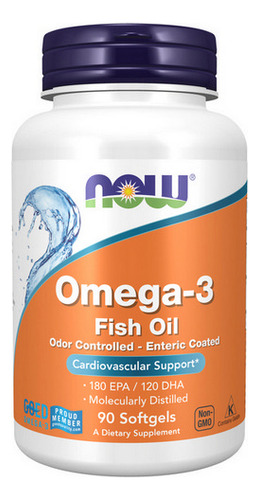 Géis De Ômega-3 90 Destilados Molecularmente Da Now Foods