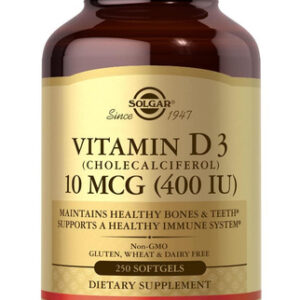 Solgar Vitamina D3 (colecalciferol) 10 Mcg (400 Ui), 250 Sof