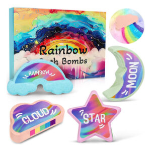 Bombas De Banho Awkuwa Rainbow Kids Feitas À Mão, Naturais,