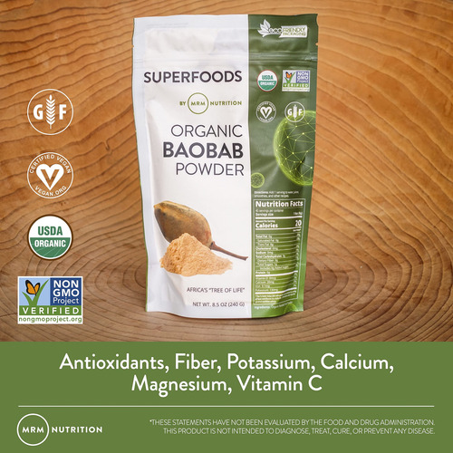 Suplemento Mrm Nutrition Organic Baobab Powder 40 Porções - Imagem 3