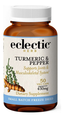 Cúrcuma E Pimenta 50 Cápsulas Da Eclectic Herb