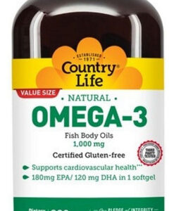 Omega 3 Fish Body Oil 300 Softgels By Country Life