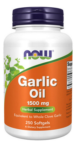 Óleo De Alho 1500 Mg 250 Géis Da Now Foods