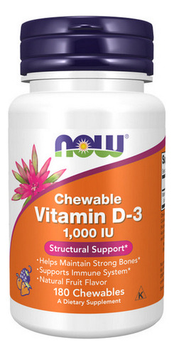 Vitamina D-3 1000 Ui 180 Comprimidos Para Mastigar Da Now Fo