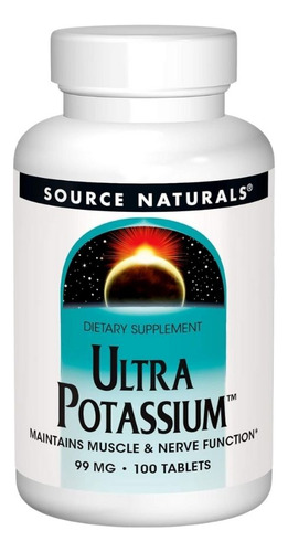Ultra Potassium 99 Mg 100 Tabs By Source Naturals