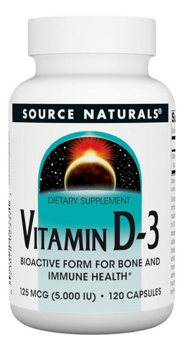 Vitamin D-3 5000 Iu 120 Caps By Source Naturals