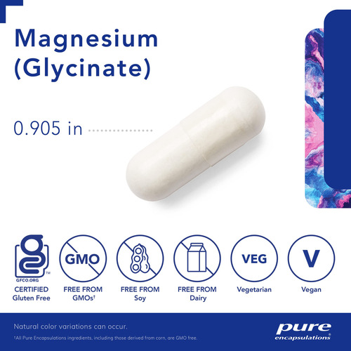 Suplemento De Encapsulamentos Puros, Glicinato De Magnésio - Imagem 3