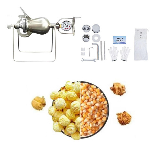 Máquina De Pipoca De Aço Inoxidável, Decoração De - Imagem 7