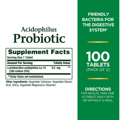 Suplemento Nature"s Bounty Acidophilus Probiotic 100 Unidade - Imagem 2