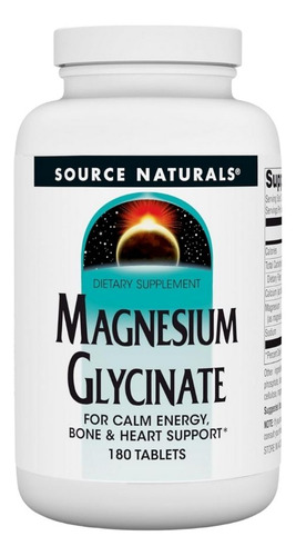 Magnesium Glycinate 180 Tabs By Source Naturals