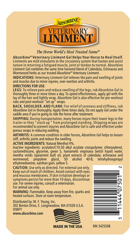 Gel Para Alívio Da Dor Absorbine Veterinary Liniment 350ml - Imagem 2